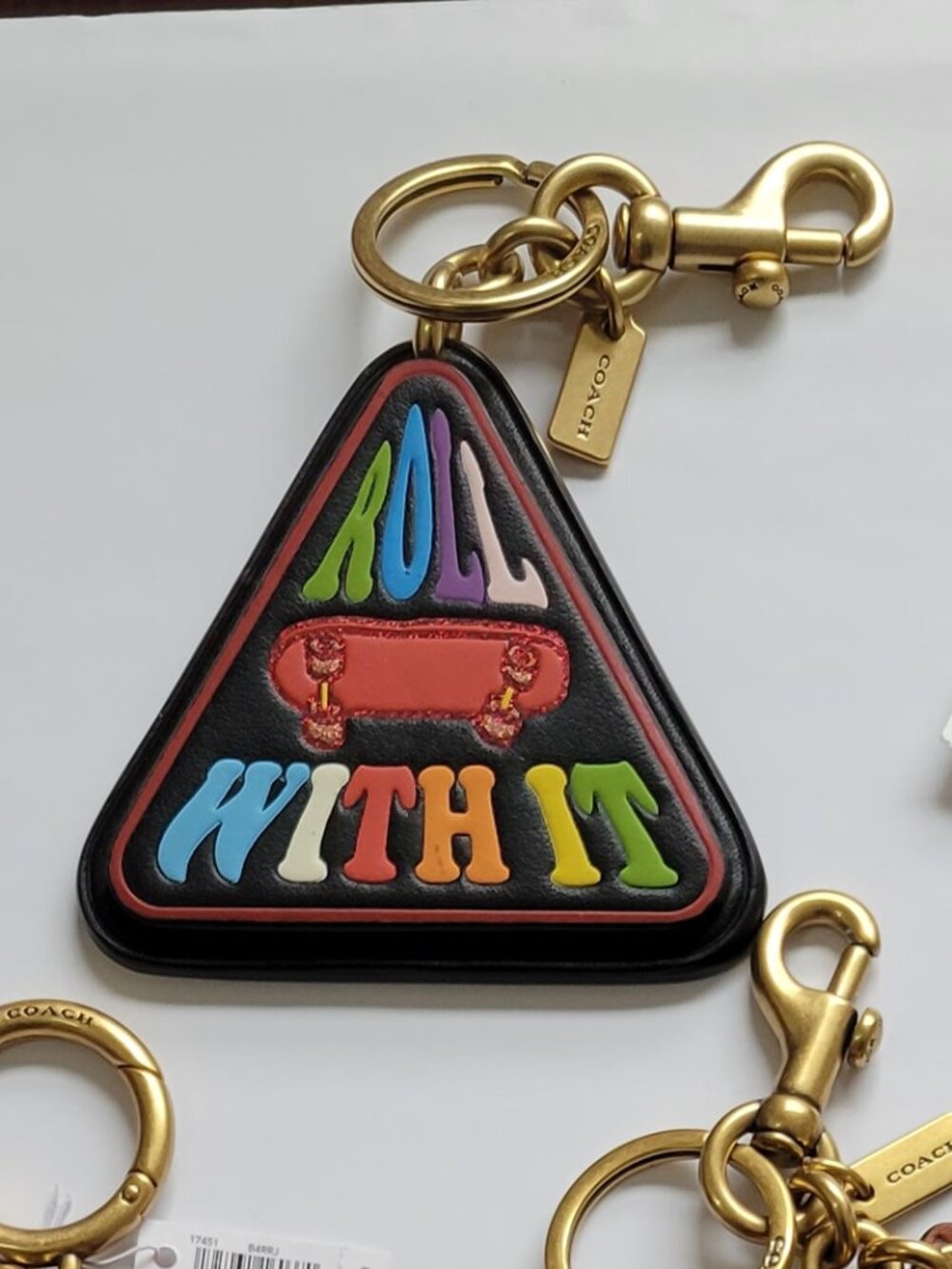 Coach Bag Charm in Rainbow Signature Canvas